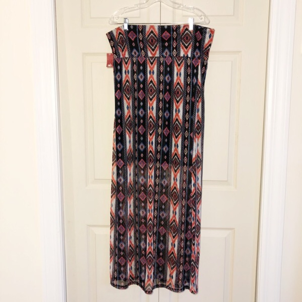 NWT Perfect Aztec Print Rollover Lace Skirt